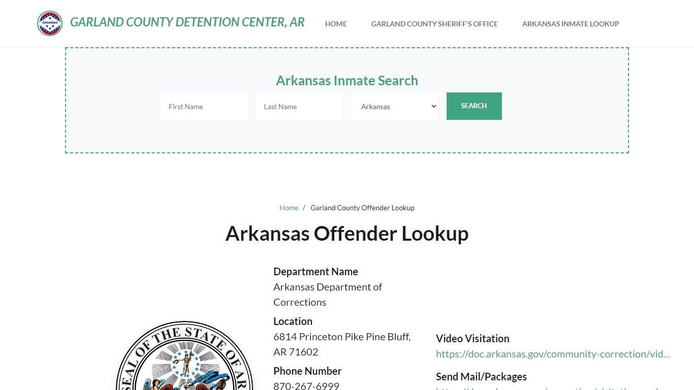 Arkansas Inmate Search, Jail Rosters